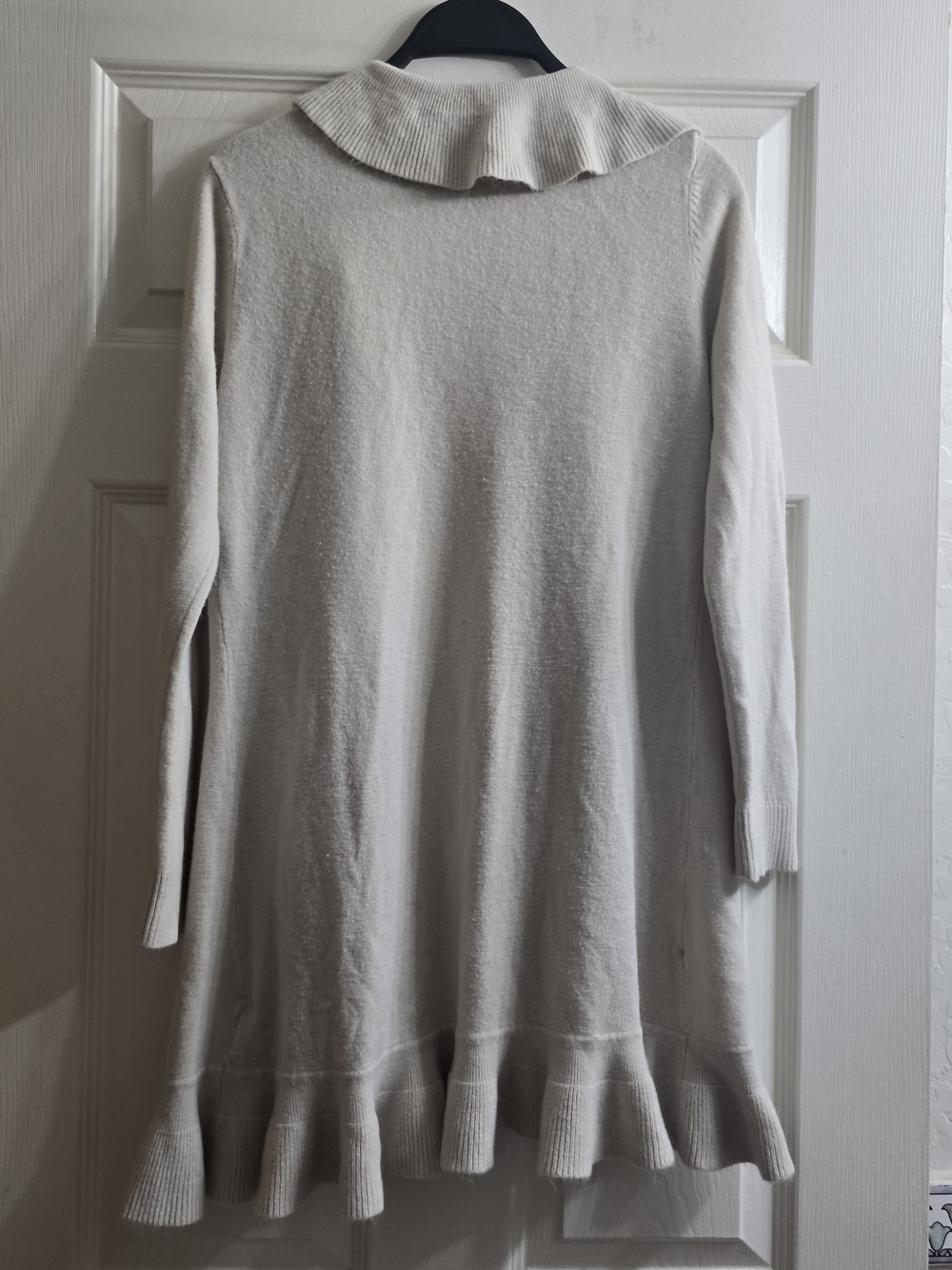 Carol Rose Light Cream Ruffle-Front Cardigan - Picture 7 of 7
